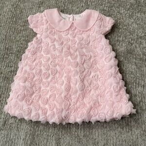 Marmellata Pink Rosette Party‎ Dress 24M Baby Girl Peter Pan Collar Pastel